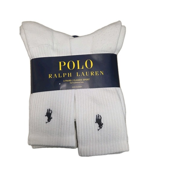 Polo Ralph Lauren Other - Polo Ralph Lauren Classic Sport 6 Pairs Crew Socks Men's SOCKS SIZE 10-13 White